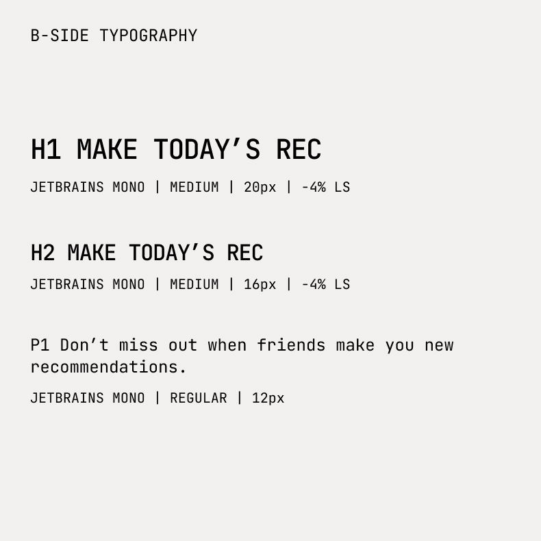 B-Side typography for visual identity