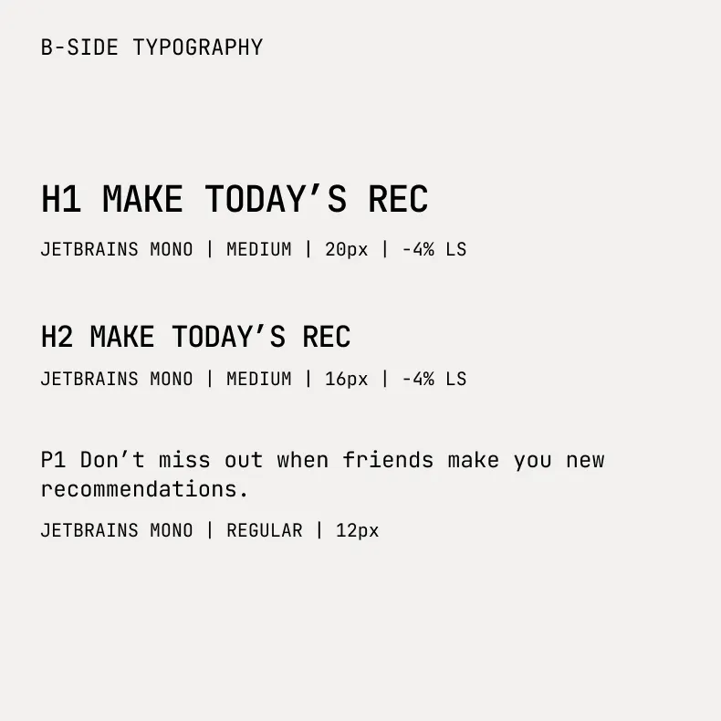B-Side typography for visual identity
