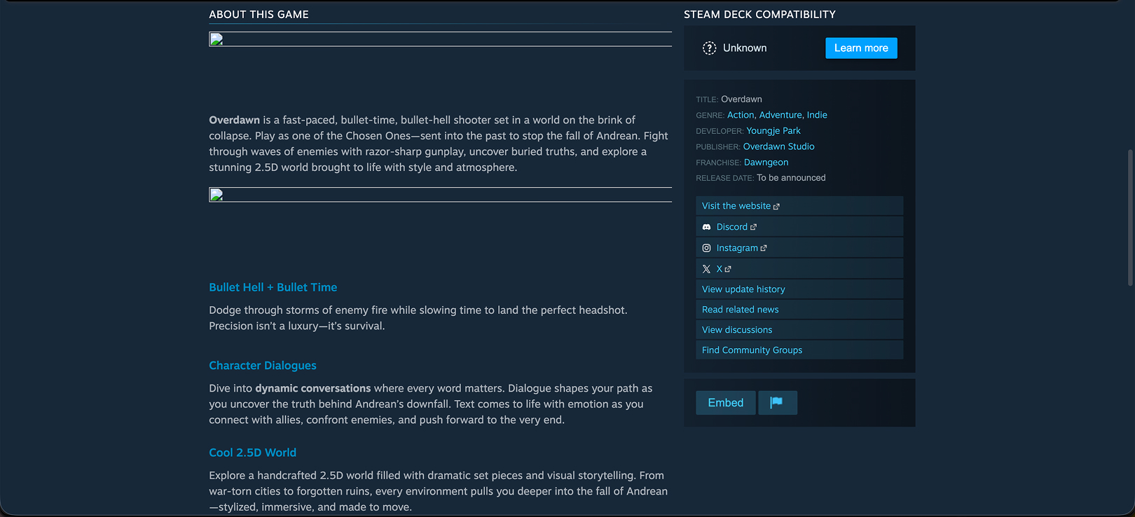 Overdawn Old Steam Landing Page Image