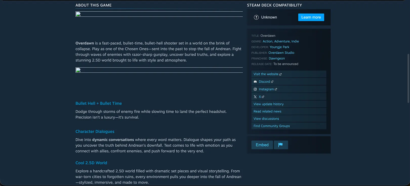 Overdawn Old Steam Landing Page Image